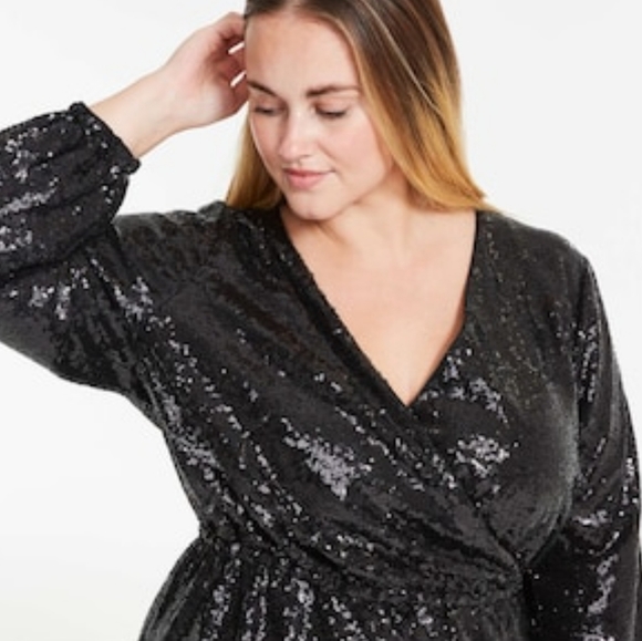 Joe Fresh x Roxy Earle Sequins dress in Black - Picture 2 of 2
